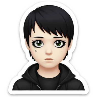 Emo boy bangs sticker