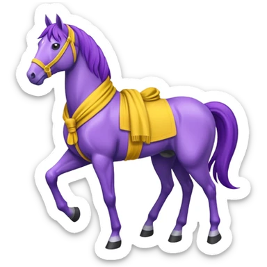 Purple horse wearing yellow scarf
 sticker