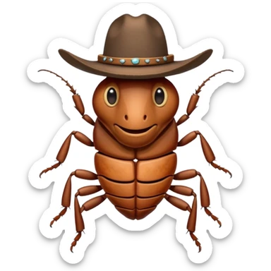 Cockroach wearing a hat in wild west style  sticker