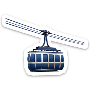 create a cablecar emoji in winter. make it navy dark blue. no yellow. and add the words in white: Lenk  sticker