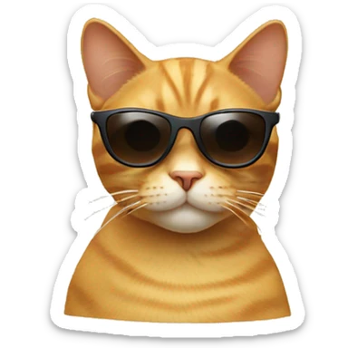 Cat with sunglasses sticker