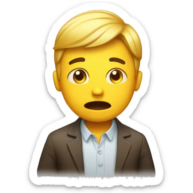 stressed with a fake smile sticker