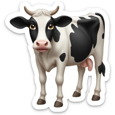 cow emoji from the front with legs sticker