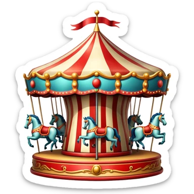 Vintage circus carousel sticker