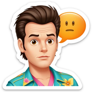 Ace ventura with a Speech bubble saying the word FABIAAAN sticker