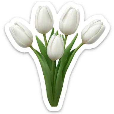 White tulips  sticker