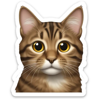 Long hair Brown tabby cat sticker