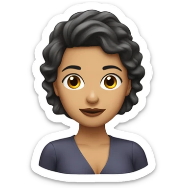 mujer morena con cabello corto y ondulado llorando  sticker