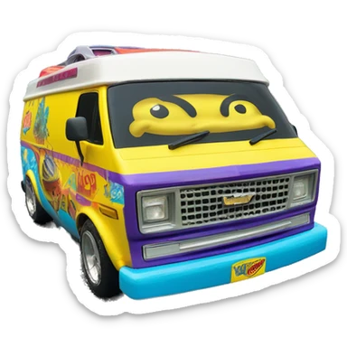 Hot wheels Premium SpongeBob 1985 Chevy Astro van  sticker