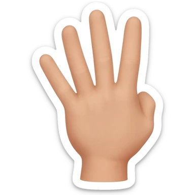 mano con 4 dedos levantados y el pulgar doblado hacia la palmaa sticker