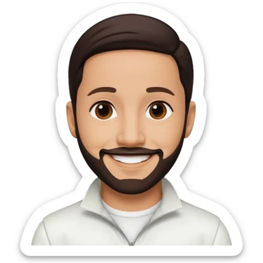 AJ McLean from Backstreet Boys with dark brown hair, white outfit sticker