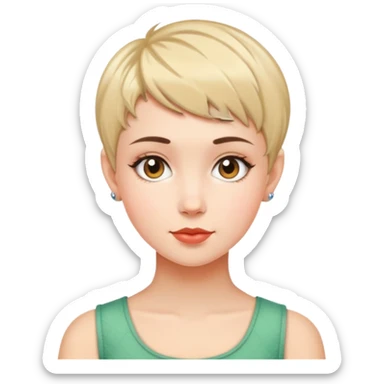 A girl with a pixie cut sticker