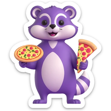 Purple Badger with pizza  sticker