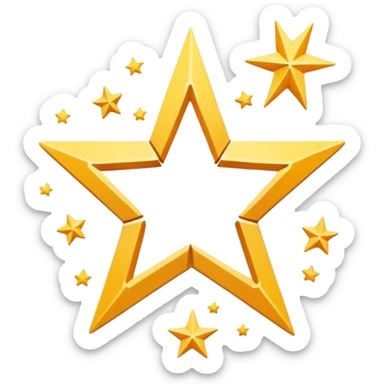 Generate me like a broken star in half or maybe three pieces but so people still can see it’s a star lie make it white outline and empty inside and same thing with a star make two emojisi meant a broken star and white out lune sticker