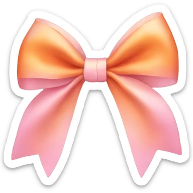 Pastel pink and orange bow   sticker