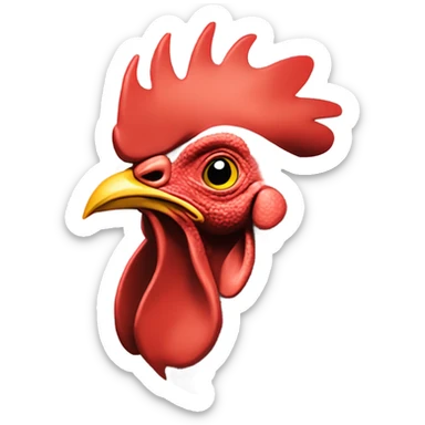 rooster with transparent circle on face where I will put my face sticker