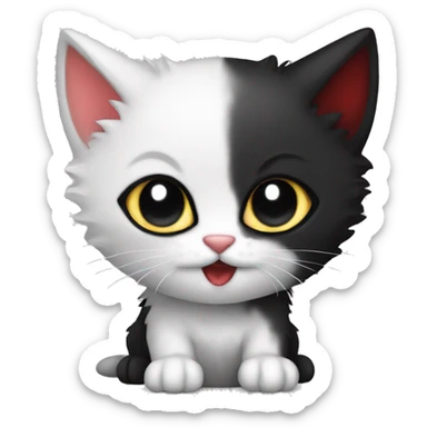 vampire kitten with black  fur sticker