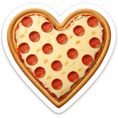 Pizza shaped heart sticker