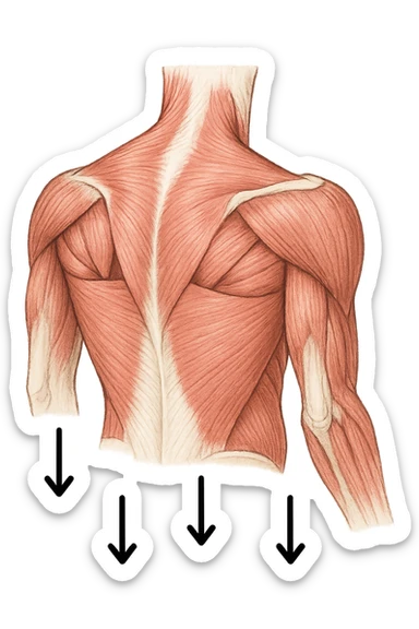 muscoli della spalla anatomia senza scritte fammi solo delle frecce ad indicare che la spalla deve abbassarsi sticker