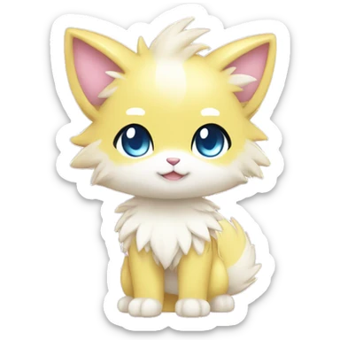 Cute Cool Kawaii Beautiful Pretty Chibi Fur-Sona Shiny Colorful Sparkly Fakemon Full Body sticker