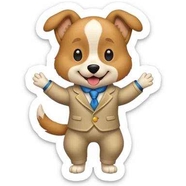 Dog dancing fancy pants sticker