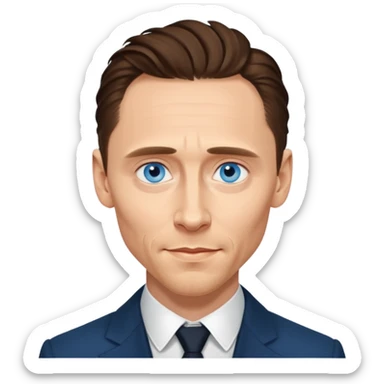 Tom Hiddleston with blue eyes sticker