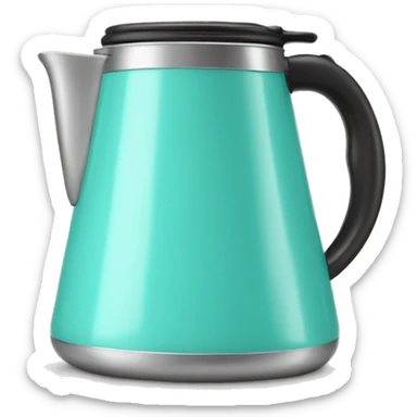 Realistic isolated tiffany blue camping coffee pot sticker