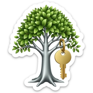 a small tree with keys on it. a key tree sticker