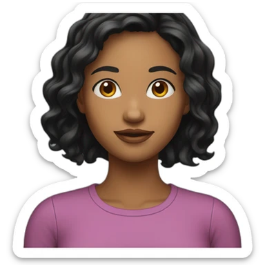 wavy-short-black-hair-young-adult-female sticker