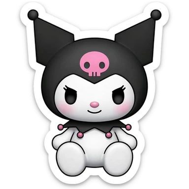 Kuromi sanrio characters "cute and bright" sticker