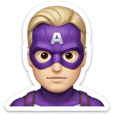 captain america marvel superhero with iconic purple mask headshot sticker