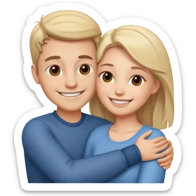 A happy boyfriend and girlfriend hug sticker