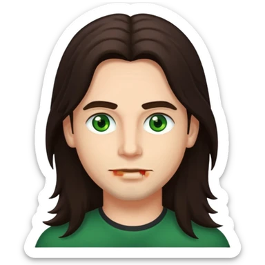 James Shaffer with long dark brown hair sticker