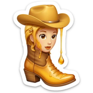 Cowgirl boots made of honey  sticker