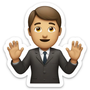 person gesturing no crossed hands sticker