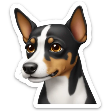 Un perrito negro pincher  sticker