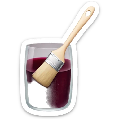 brush for paint in glass of red wine sticker