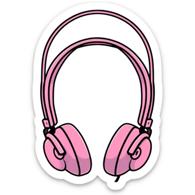 pink gothic headphones sticker