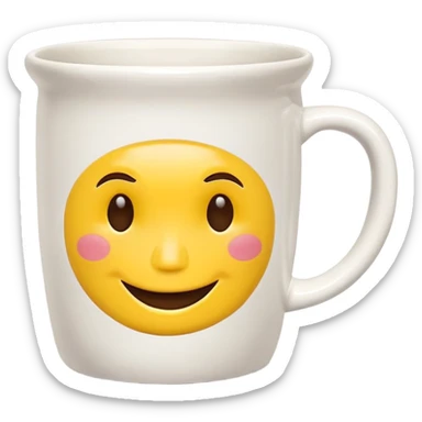 cowboy coffee mug with yellow winking face sticker