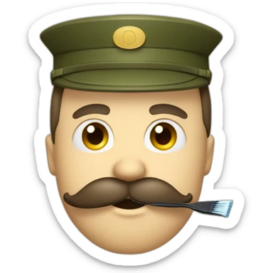 Monsieur avec une moustache en brosse à dents et avec un habit militaire  sticker
