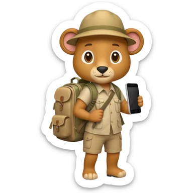  Safari Animal with Backpack  sticker