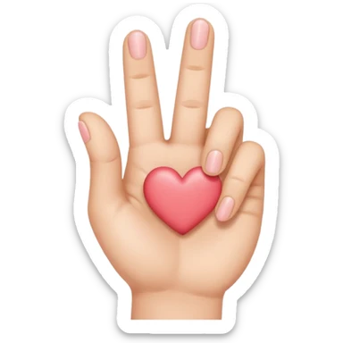 hand korean finger heart emoji sticker