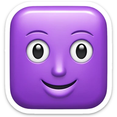 3D text that spells "me" in a shiny purple font  sticker