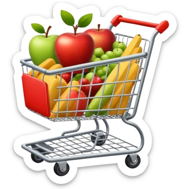 shopping cart, classic apple emoji style sticker