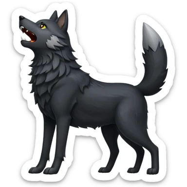 Lobo negro aullando sticker