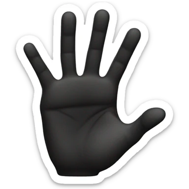 A black hand showing the number four with the fingers sticker