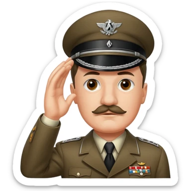 Hitler saluting nazi and smaller mustache  sticker