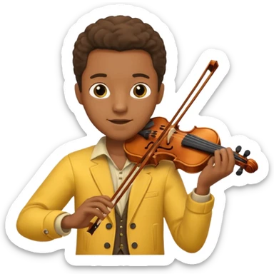 yellow-colored violinist black man  sticker
