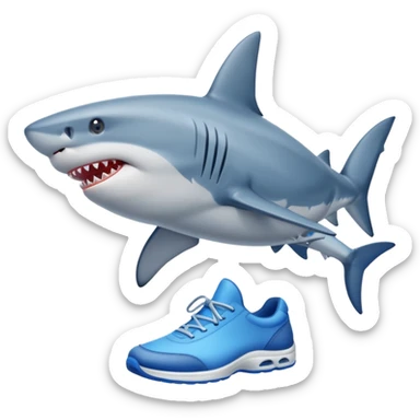 Shark wear blue shoes sticker