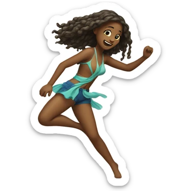 Girl Dancing in de beach  sticker